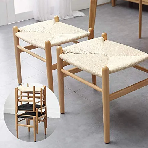 NMDCDH Tabourets de Pied Ottoman Tabouret de canapé Repose-Pieds Marchepied Petit Repose-Pieds Repose-Pieds rembourrés Tabouret de Table Basse Salon en rotin en Bois Massif, 12 Couleurs (