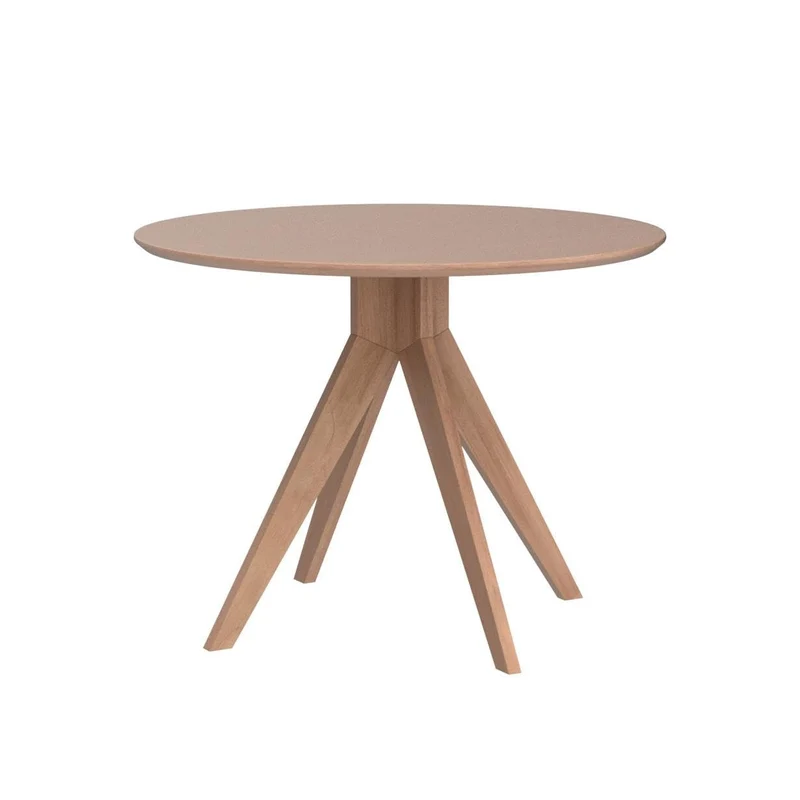SKLUM Table à Manger Ronde en Bois (Ø100 cm) Sekiz Marron Cendré