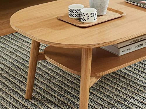 HOMIFAB Table Basse scandinave 120x60x40 cm chêne - Collection Marcel