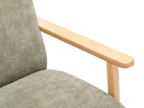 Vente-unique - Fauteuil en Tissu Vert et Bois JULOMO