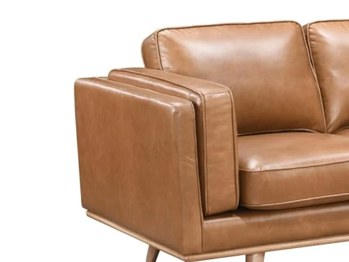 Vente-unique - Canapé 3 Places 100% Cuir de Buffle Premium Marron Vintage DANILA