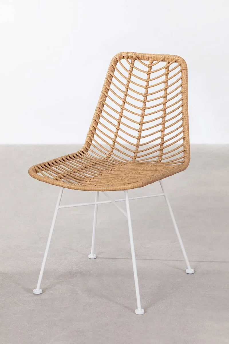 SKLUM Chaise de Salle à Manger en rotin synthétique Gouda Naturel Naturel Blanc