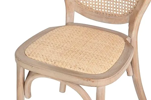 Adda Home Chaise, Bouleau Rotin, Naturel, Gris, 44X48X92 CM