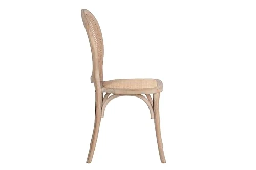 Adda Home Chaise, Bouleau Rotin, Naturel, Gris, 44X48X92 CM