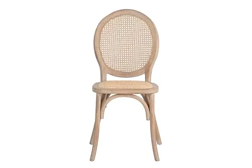Adda Home Chaise, Bouleau Rotin, Naturel, Gris, 44X48X92 CM