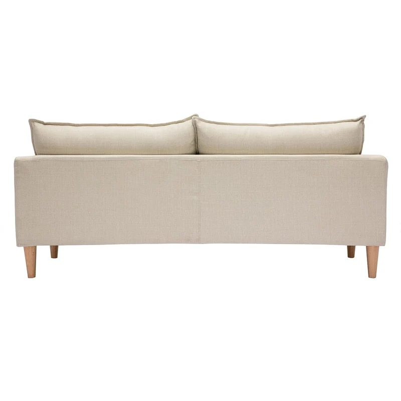 Miliboo Canapé scandinave 3 Places en Tissu Beige et Bois Clair Kate