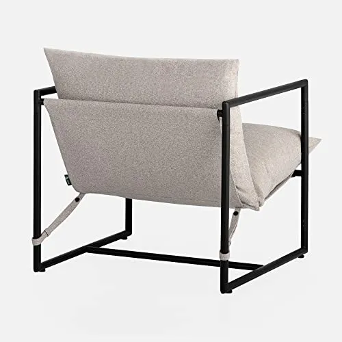 ZINUS Aidan Fauteuil d’exception style suspendu avec structure en métal et coussins remplis de flocons de mousse, Montage facile sans outils, livré dans une boîte compacte, Avoine