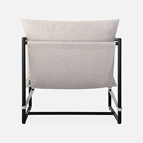 ZINUS Aidan Fauteuil d’exception style suspendu avec structure en métal et coussins remplis de flocons de mousse, Montage facile sans outils, livré dans une boîte compacte, Avoine