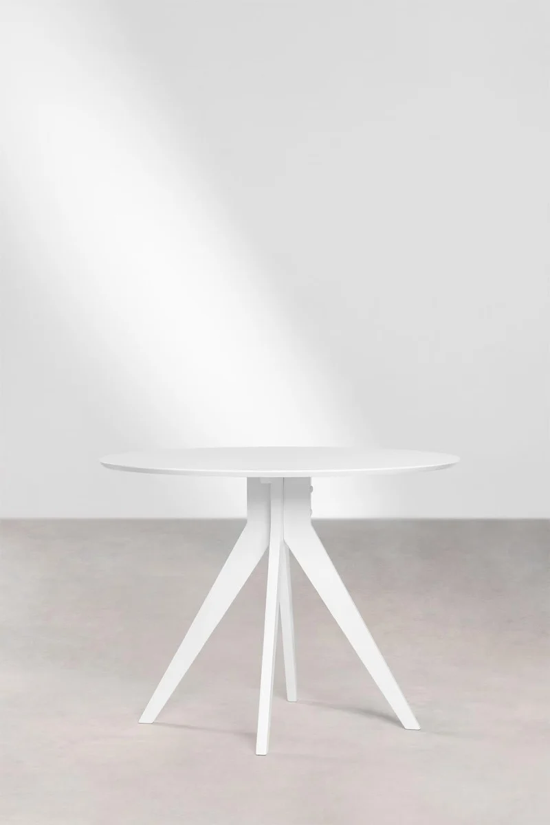 SKLUM Table à Manger Ronde en Bois (Ø100 cm) Sekiz Bois Blanc