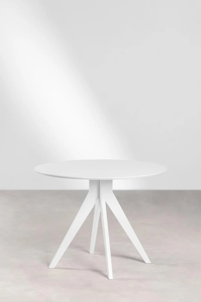 SKLUM Table à Manger Ronde en Bois (Ø100 cm) Sekiz Bois Blanc