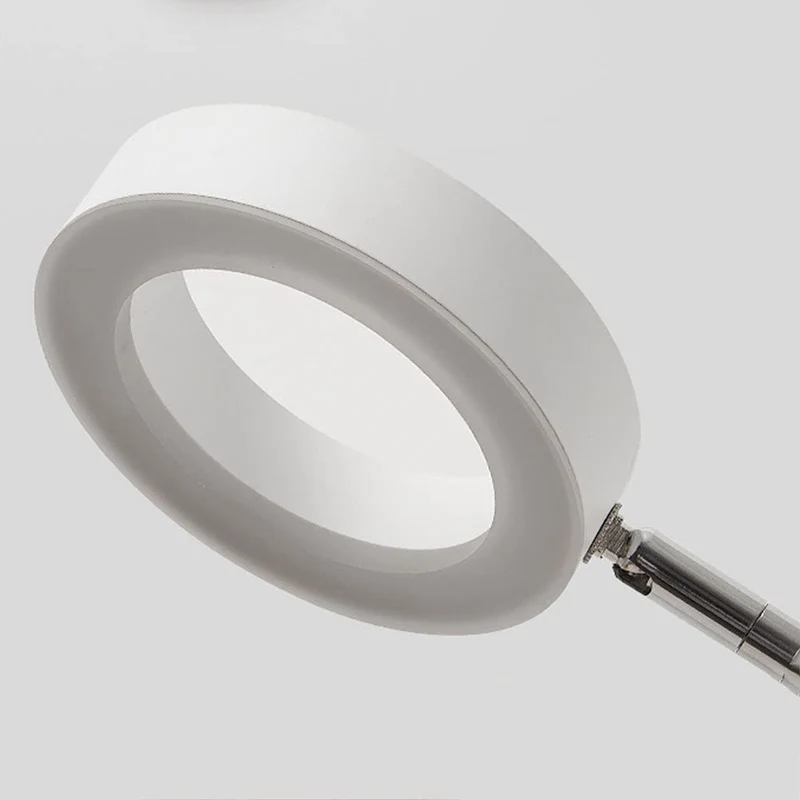 Applique Murale LED moderne 2 bras longs réglables rotatifs Lampe de Murale de chambre à coucher Bras oscillant en métal rétractable Lampe de chevet Lampe de lecture murale Wall lamp blanche