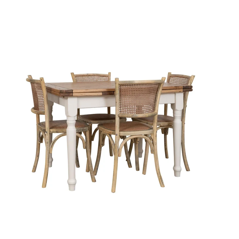 Biscottini Chaise Assise en rotin, Bois, Beige, L45,5XPR42,5XH89,5