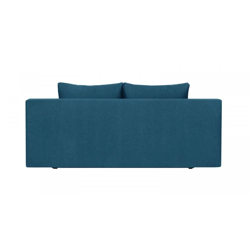 HOMIFAB Canapé Convertible 3 Places avec Coffre de Rangement en Tissu Bleu Canard - Laria