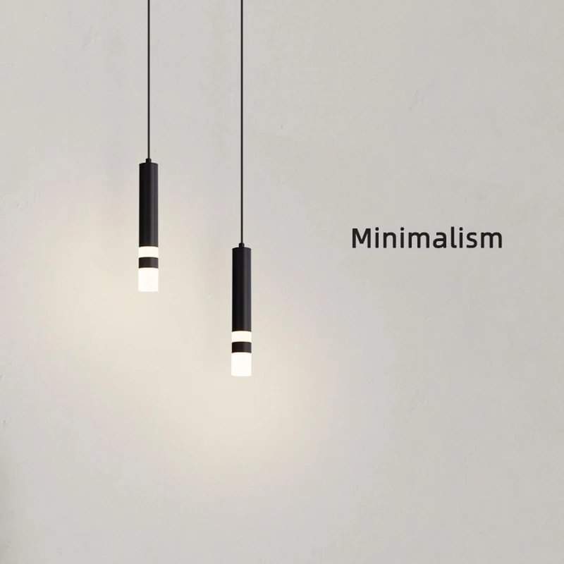 MODEBHD Lampes suspendues modernes noires simples, lampe suspendue en acrylique à bulles de lumière chaude LED intégrée 3000K, lampes suspendues de plafond éclairées au-dessus de l'évier de l'îlot de