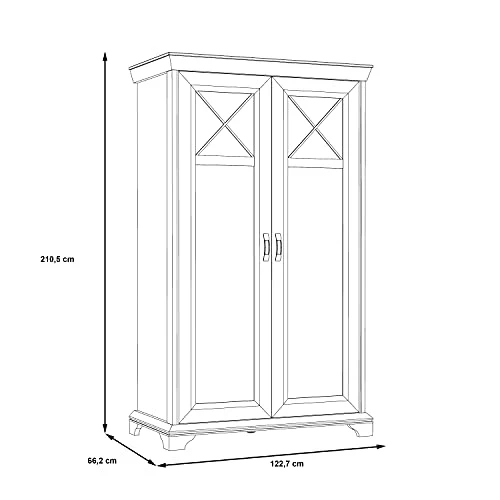 Forte Armoire, Bois d'ingénierie, décor pin Blanc, 66,2 x 123 x 210,3 cm