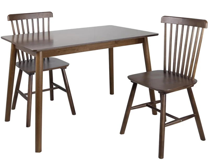 KAYELLES Lot de 2 chaises à barreaux bistrot Vintage Bois Massif Mona (Bois Teinte foncée)
