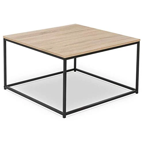 IDMarket - Table Basse Detroit carrée 70 cm Design Industriel