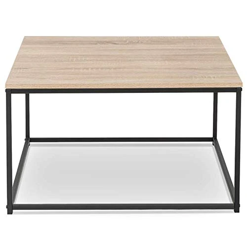 IDMarket - Table Basse Detroit carrée 70 cm Design Industriel
