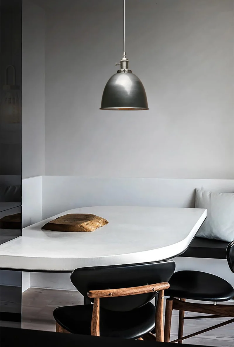 Pathson Suspension Luminaire Industrielle Interieur Métal Design Bol Éclairage Plafond E27, pour Salon, Chambre, Cuisine, Restaurant, Bistrot, Bar, Café (Vernis)