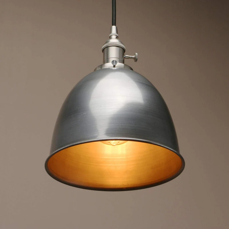 Pathson Suspension Luminaire Industrielle Interieur Métal Design Bol Éclairage Plafond E27, pour Salon, Chambre, Cuisine, Restaurant, Bistrot, Bar, Café (Vernis)