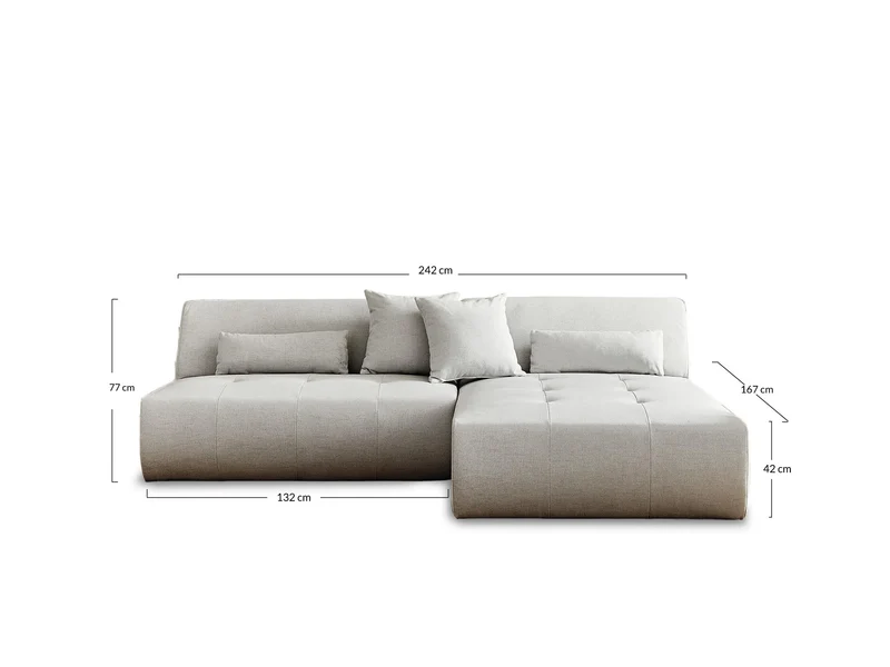 Lisa Design - Onyx - canapé modulable d'angle réversible 4 Places - en Tissu - Vert Sauge