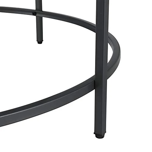 Table Basse Ronde pour Salon Petite Table Stylée Plateau en Verre Pieds en Acier 84 x 45,5 cm Noir