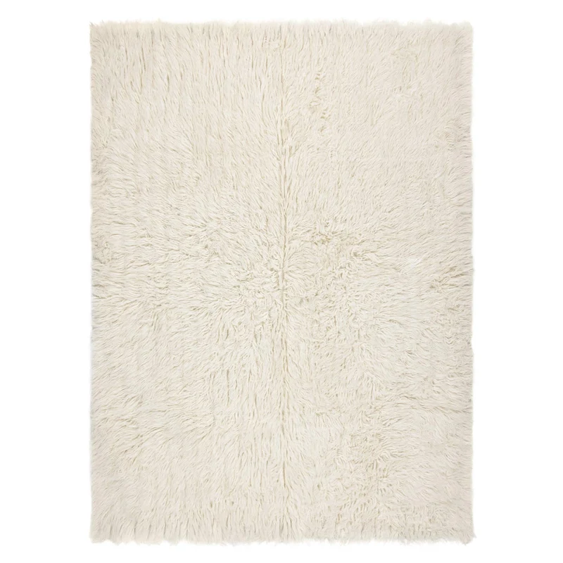 rugsx Flokati Tapis Grec en Laine, pour Le Salon, la Chambre à Coucher, la Chambre des Enfants, Couvre-lit, Couleur Naturelle, Haute qualité, Blanc 190x230 cm