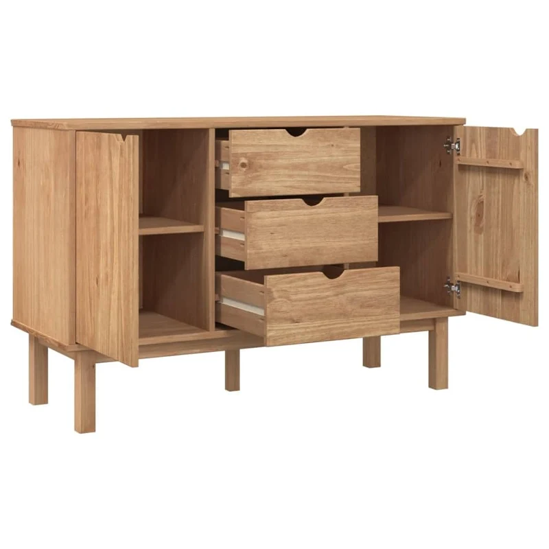 vidaXL Buffet Armoire Latérale Armoire de Rangement Organisateur de Maison Meuble de Salle de Séjour Intérieur 113,5x43x73 cm Bois Massif de Pin