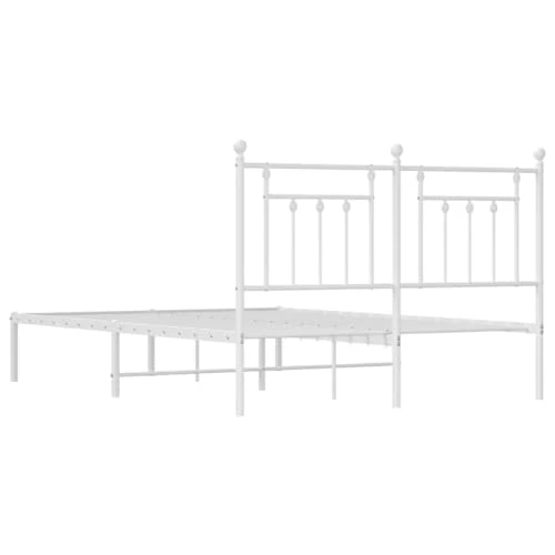 vidaXL Cadre de lit métal avec tête de lit Blanc 140x190 cm