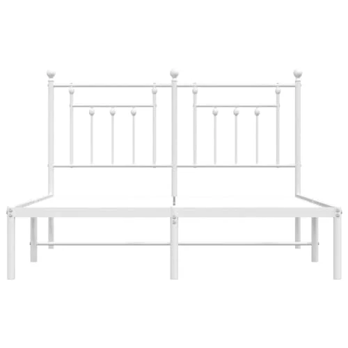 vidaXL Cadre de lit métal avec tête de lit Blanc 140x190 cm