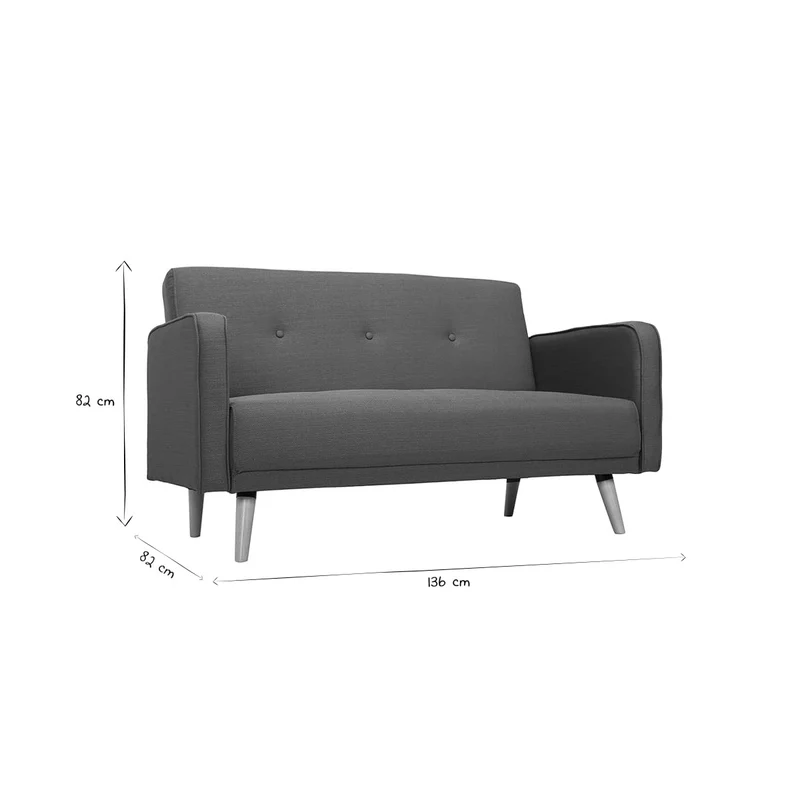 Miliboo Canapé scandinave 2 Places en Tissu Bleu Canard et Bois Clair Ulla