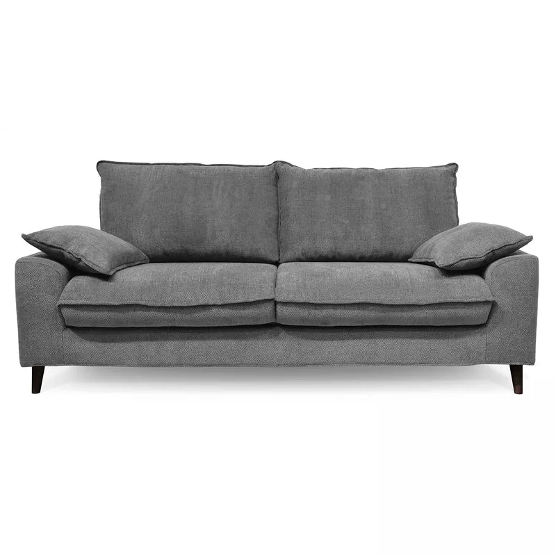 Oviala Canapé Convertible en Tissu chiné 3 Places Gris Clair