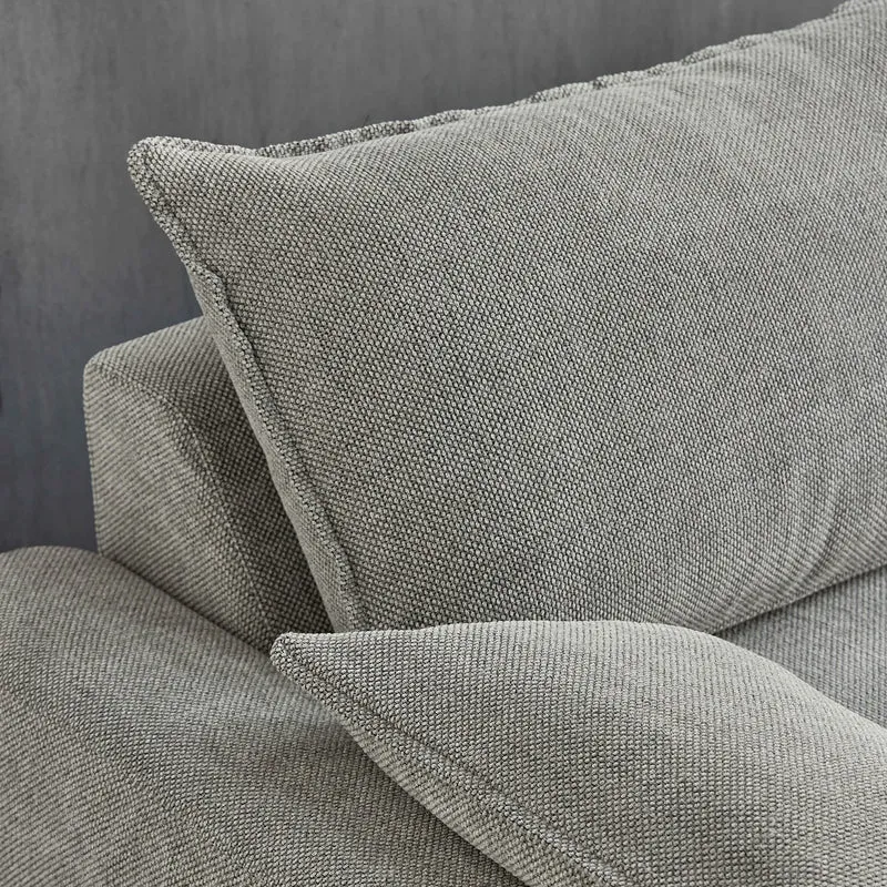 Oviala Canapé Convertible en Tissu chiné 3 Places Gris Clair
