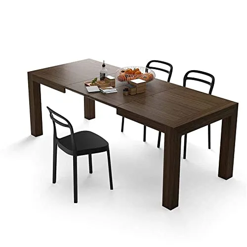 MOBILI FIVER, Table à Manger Extensible, Iacopo, Noyer, Made in Italy
