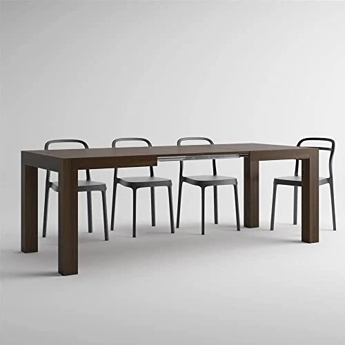 MOBILI FIVER, Table à Manger Extensible, Iacopo, Noyer, Made in Italy