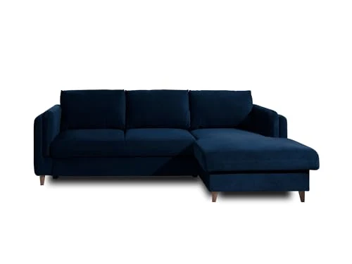 Lisa Design - Brooke - canapé d'angle Convertible - avec Coffre - 4 Places - Style Contemporain - Droit