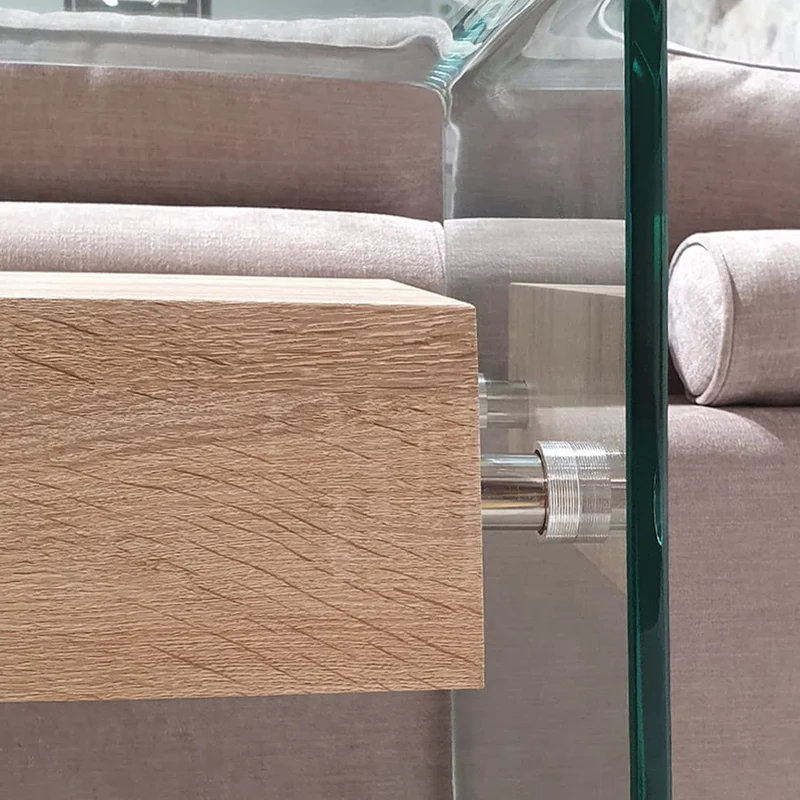 Meubletmoi Console en Verre trempé et Caisson avec tiroir en Bois MDF - Design Contemporain - Ice