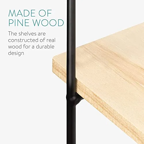 Navaris Étagère Murale – Compartiment de Rangement 50 x 50 x 12 cm en Bois de pin et métal – Étagère pour Chambre Salon Salle de Bain Cuisine