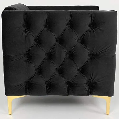 Paris Prix - Canapé 3 Places en Velours suez 204cm Noir