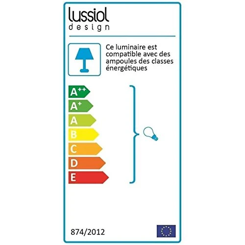LUSSIOL Luminaire Athena, suspension métal, 40 W, noir, ø 28 x H 28 cm
