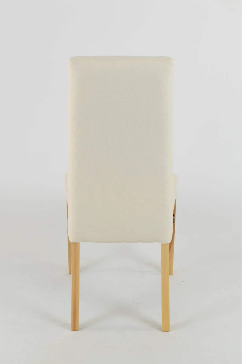 t m c s Tommychairs - Set 4 chaises Chiara Cuisine, Bar et Salle à Manger, Structure en Bois de hêtre peindré en Naturelle, Assise et Dossier rembourrés et revêtus en Tissue Ivoire