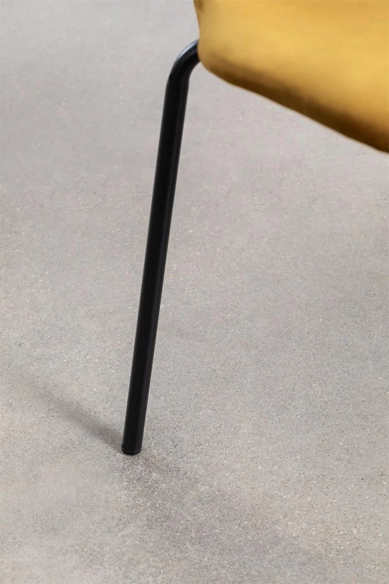 SKLUM Lot de 2 chaises de Salle à Manger empilables en Velours Uit Noir Moutarde