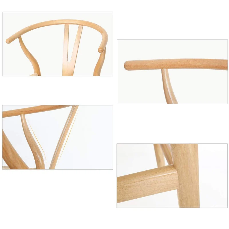 SSZZ Moderne Minimaliste en Bois Massif Chaise Accueil Rotin Café Chaise Chaise Accoudoirs Tissés À La Main Écologique Et Durable