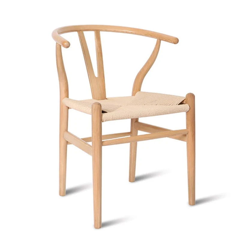 SSZZ Moderne Minimaliste en Bois Massif Chaise Accueil Rotin Café Chaise Chaise Accoudoirs Tissés À La Main Écologique Et Durable