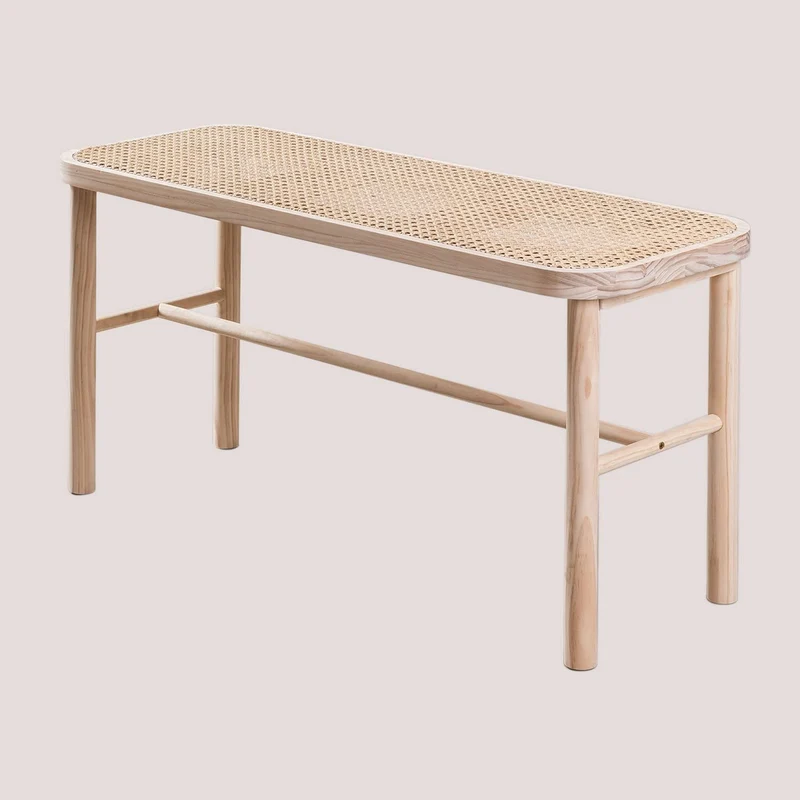 SKLUM Banc en rotin et Bois Riolut Marron Naturel
