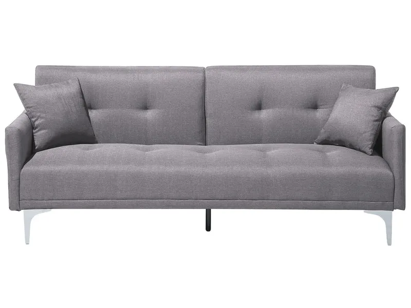 Canapé Convertible en Polyester Gris 3 Places Taies Déhoussables Rembourré Lucan