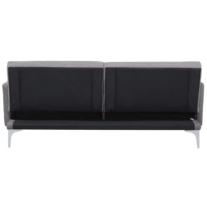 Canapé Convertible en Polyester Gris 3 Places Taies Déhoussables Rembourré Lucan