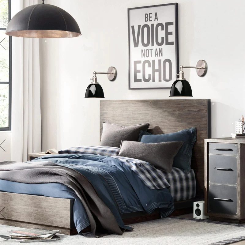 Phansthy Applique murale industrielle avec interrupteur marche-arrêt, applique murale rétro avec abat-jour en métal dôme, luminaires muraux intérieurs E27 pour cuisine et salon (noir)