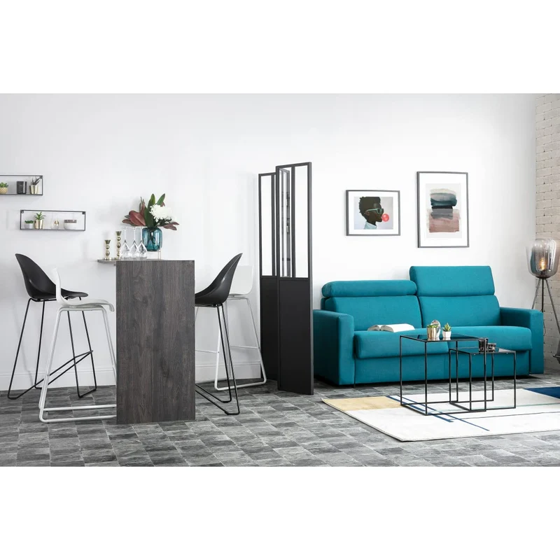 Miliboo Tabourets de Bar Design Noir 76 cm (Lot de 2) ONA
