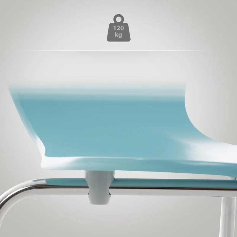 Chaise Empilable Calisto en Bois - Assise Ergonomique - Chaise de Salle d'Attente en Bois Chaise, Hauteur Assise 45 cm -Couleurs au Choix:, Couleur:Bleu Clair